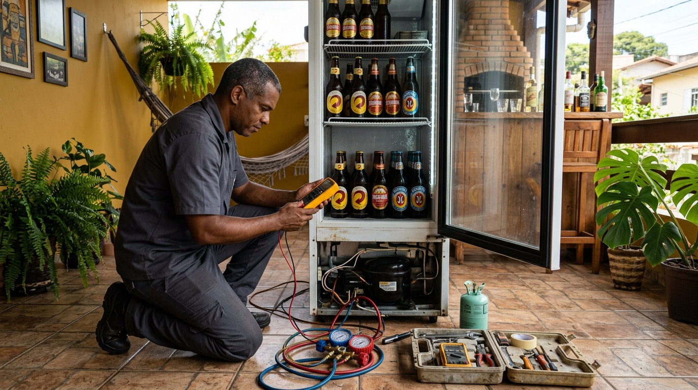 Reparo no controlador de câmara fria em Bauru‑SP